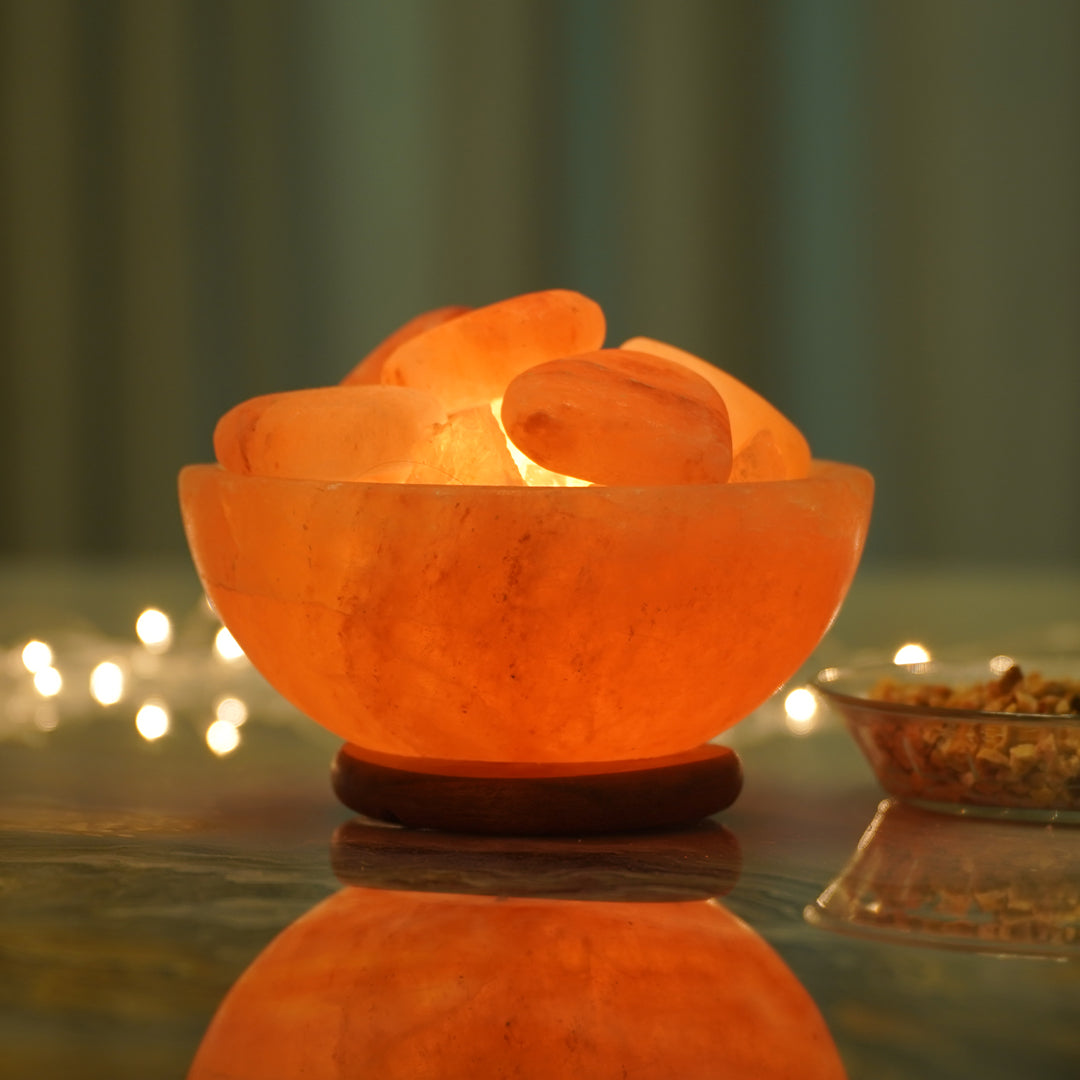 Himalayan salt lamp store fire bowl